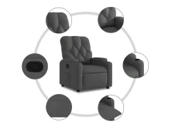 Best Poltrona Confortável | Poltrona reclinável em tecido cinza escuro SHL685727 Cinza antracite