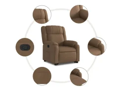 Clearance Poltrona Confortável | Poltrona reclinável elevatória tecido SHL187431 Castanho