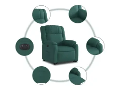 Poltrona Confortável | Poltrona reclinável elevatória elétrica tecido verde-escuro SHL96058^ Poltrona