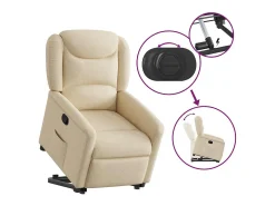 Poltrona* Poltrona Confortável | Poltrona reclinável elevatória tecido cor SHL777170 Creme
