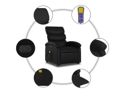 Poltrona| Poltrona Confortável | Poltrona reclinável elevatória elétrica couro artificial SHL840039 Preto