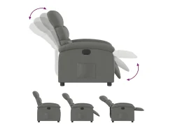 Poltrona Confortável | Poltrona reclinável elétrica tecido cinzento-escuro SHL545280^ Poltrona