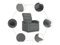 Poltrona Confortável | Poltrona reclinável elétrica tecido cinzento-escuro SHL545280^ Poltrona