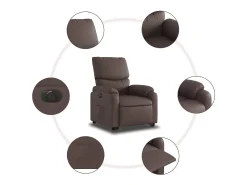 Poltrona| Poltrona Confortável | Poltrona reclinável elevatória elétrica couro artif. SHL855299 Castanho