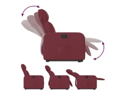 Poltrona| Poltrona Confortável | Poltrona reclinável elevatória elétrica tecido -tinto SHL410323 Vermelho