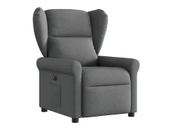Poltrona Confortável | Poltrona reclinável elétrica tecido cinzento-escuro SHL616358^ Poltrona