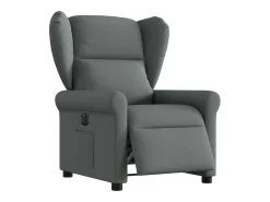 Poltrona Confortável | Poltrona reclinável elétrica tecido cinzento-escuro SHL616358^ Poltrona