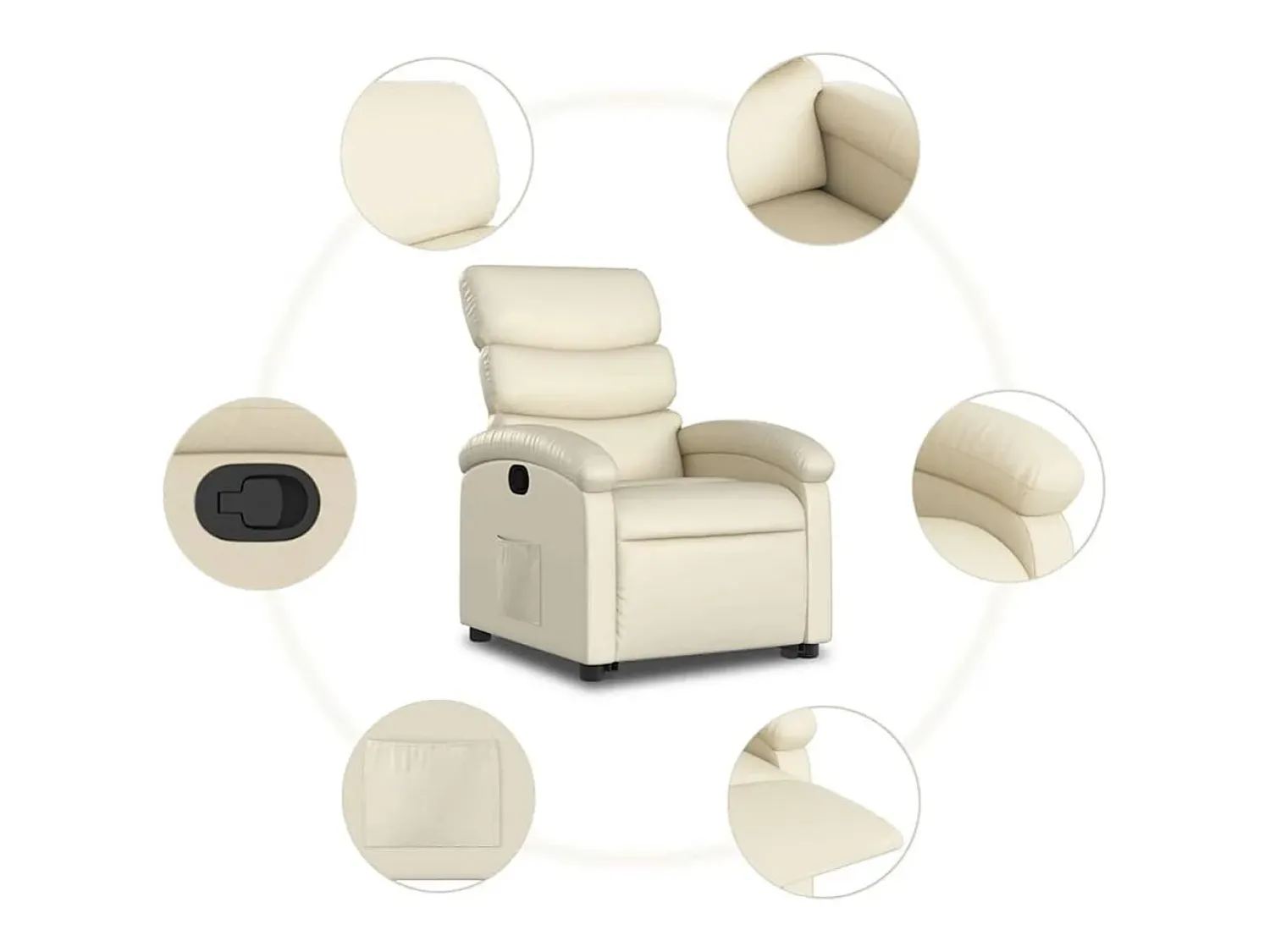 Poltrona Confortável | Poltrona reclinável elevatória couro artificial cor SHL822826^ Poltrona