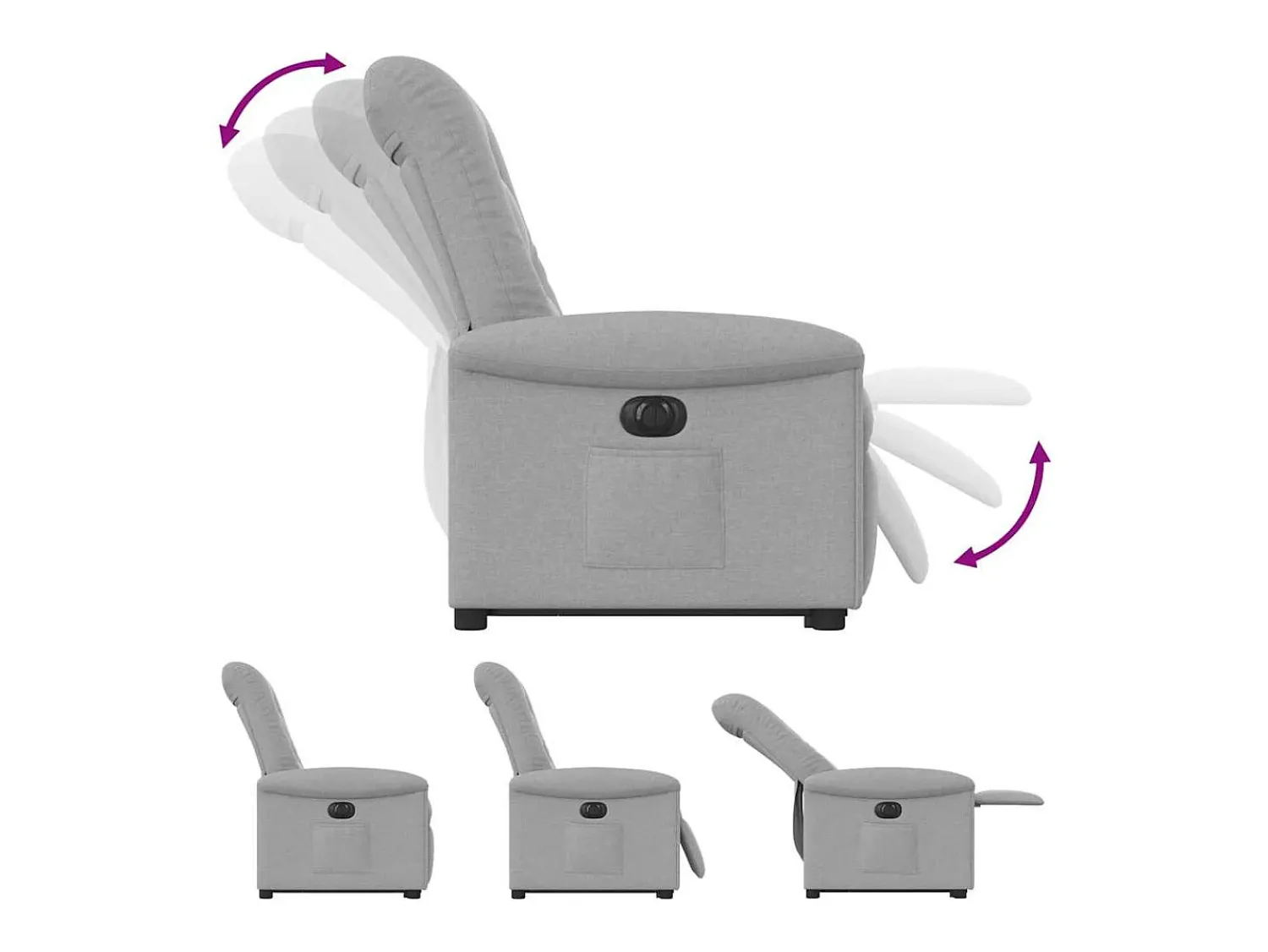 Poltrona* Poltrona Confortável | Poltrona reclinável elevatória elétrica tecido -nublado SHL611386 Cinzento