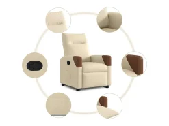 Poltrona* Poltrona Confortável | Poltrona reclinável elevatória tecido cor SHL274845 Creme