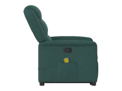 Poltrona Confortável | Poltrona reclinável elevatória de massagens tecido verde-escuro SHL133961^ Poltrona