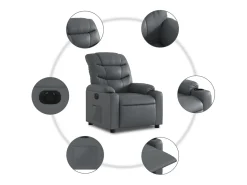 Poltrona* Poltrona Confortável | Poltrona reclinável elétrica couro artificial SHL789794 Cinzento
