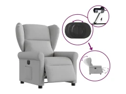 Poltrona| Poltrona Confortável | Poltrona reclinável elétrica tecido -nublado SHL342605 Cinzento