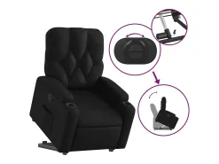 Poltrona| Poltrona Confortável | Poltrona reclinável elevatória couro artificial SHL368109 Preto