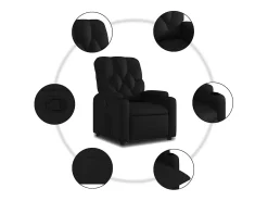 Poltrona| Poltrona Confortável | Poltrona reclinável elevatória couro artificial SHL368109 Preto
