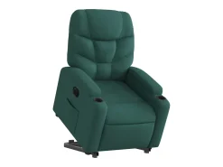 Poltrona| Poltrona Confortável | Poltrona reclinável elevatória elétrica tecido verde-escuro SHL35809 Verde pinho