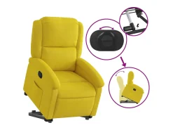 Poltrona| Poltrona Confortável | Poltrona reclinável elevatória veludo SHL277039 Amarelo