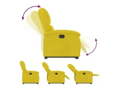 Poltrona| Poltrona Confortável | Poltrona reclinável elevatória veludo SHL277039 Amarelo
