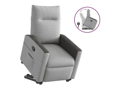 Best Poltrona Confortável | Poltrona reclinável elevatória tecido -nublado SHL106104 Cinzento