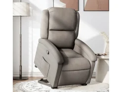Poltrona| Poltrona Confortável | Poltrona reclinável elevatória tecido cinzento-acastanhado SHL130161 Taupe