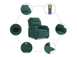 Poltrona| Poltrona Confortável | Poltrona reclinável elevatória de massagens tecido verde-escuro SHL166268 Verde pinho