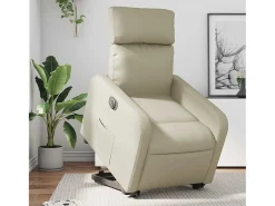 Poltrona Confortável | Poltrona reclinável elevatória elétrica couro artificial SHL458600^ Poltrona