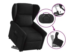 Poltrona| Poltrona Confortável | Poltrona reclinável elevatória elétrica tecido SHL869844 Preto