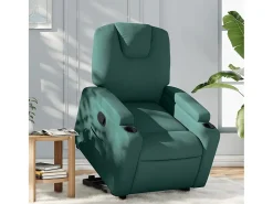 Poltrona* Poltrona Confortável | Poltrona reclinável elevatória tecido verde-escuro SHL710661 Verde pinho