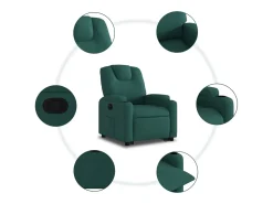 Poltrona* Poltrona Confortável | Poltrona reclinável elevatória tecido verde-escuro SHL710661 Verde pinho