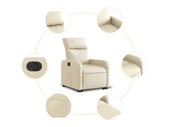 Poltrona* Poltrona Confortável | Poltrona reclinável elevatória elétrica tecido cor SHL152295 Creme