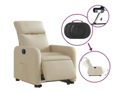 Poltrona* Poltrona Confortável | Poltrona reclinável elevatória elétrica tecido cor SHL152295 Creme