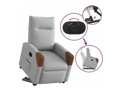 Poltrona| Poltrona Confortável | Poltrona reclinável elevatória tecido -nublado SHL47280 Cinzento