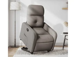 Poltrona Confortável | Poltrona reclinável elevatória tecido cinzento-acastanhado SHL896233 Taupe