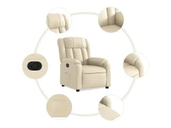 Poltrona| Poltrona Confortável | Poltrona reclinável elétrica tecido cor SHL389614 Creme