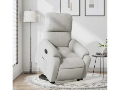 Poltrona* Poltrona Confortável | Poltrona reclinável elevatória elétrica microfibra cinza-claro SHL95356 Cinzento