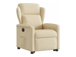 Poltrona Confortável | Poltrona reclinável elevatória elétrica tecido cor SHL772403 Creme