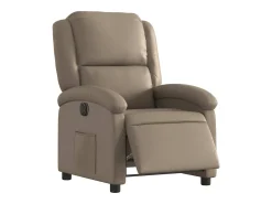 Clearance Poltrona Confortável | Poltrona reclinável elétrica couro artificial cor cappuccino SHL58206 Castanho