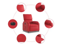 Poltrona| Poltrona Confortável | Poltrona reclinável elétrica couro artificial SHL445581 Vermelho