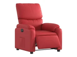 Poltrona| Poltrona Confortável | Poltrona reclinável elétrica couro artificial SHL445581 Vermelho