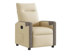 Poltrona Confortável | Poltrona reclinável elétrica tecido cor SHL303711 Creme