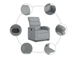 Poltrona Confortável | Poltrona reclinável elevatória tecido -claro SHL492908 Cinzento