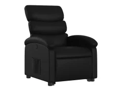 Poltrona| Poltrona Confortável | Poltrona reclinável elevatória couro artificial SHL192890 Preto