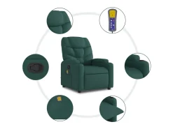 Poltrona| Poltrona Confortável | Poltrona reclinável elevatória de massagens tecido verde-escuro SHL46462 Verde pinho