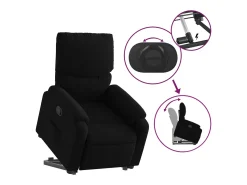 Poltrona* Poltrona Confortável | Poltrona reclinável elevatória tecido SHL117954 Preto