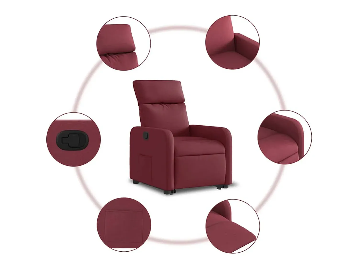 Poltrona* Poltrona Confortável | Poltrona reclinável elevatória tecido tinto SHL180014 Vermelho
