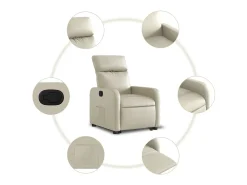 Poltrona Confortável | Poltrona reclinável elevatória couro artificial cor SHL818712^ Poltrona