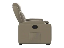 Poltrona| Poltrona Confortável | Poltrona reclinável elevatória couro artificial cor cappuccino SHL976380 Castanho