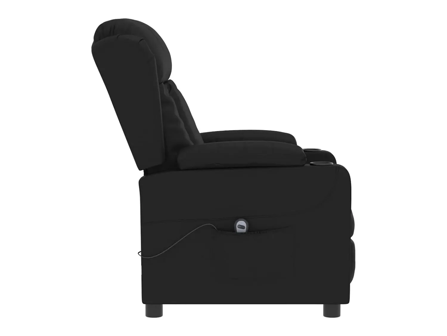 New Poltrona Confortável | Poltrona reclinável elétrica couro artificial SHL845616 Preto