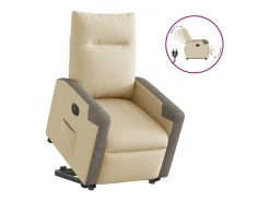 Poltrona* Poltrona Confortável | Poltrona reclinável elevatória elétrica tecido cor SHL776034 Creme