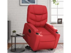 Online Poltrona Confortável | Poltrona reclinável elevatória elétrica couro artif. SHL453753 Vermelho